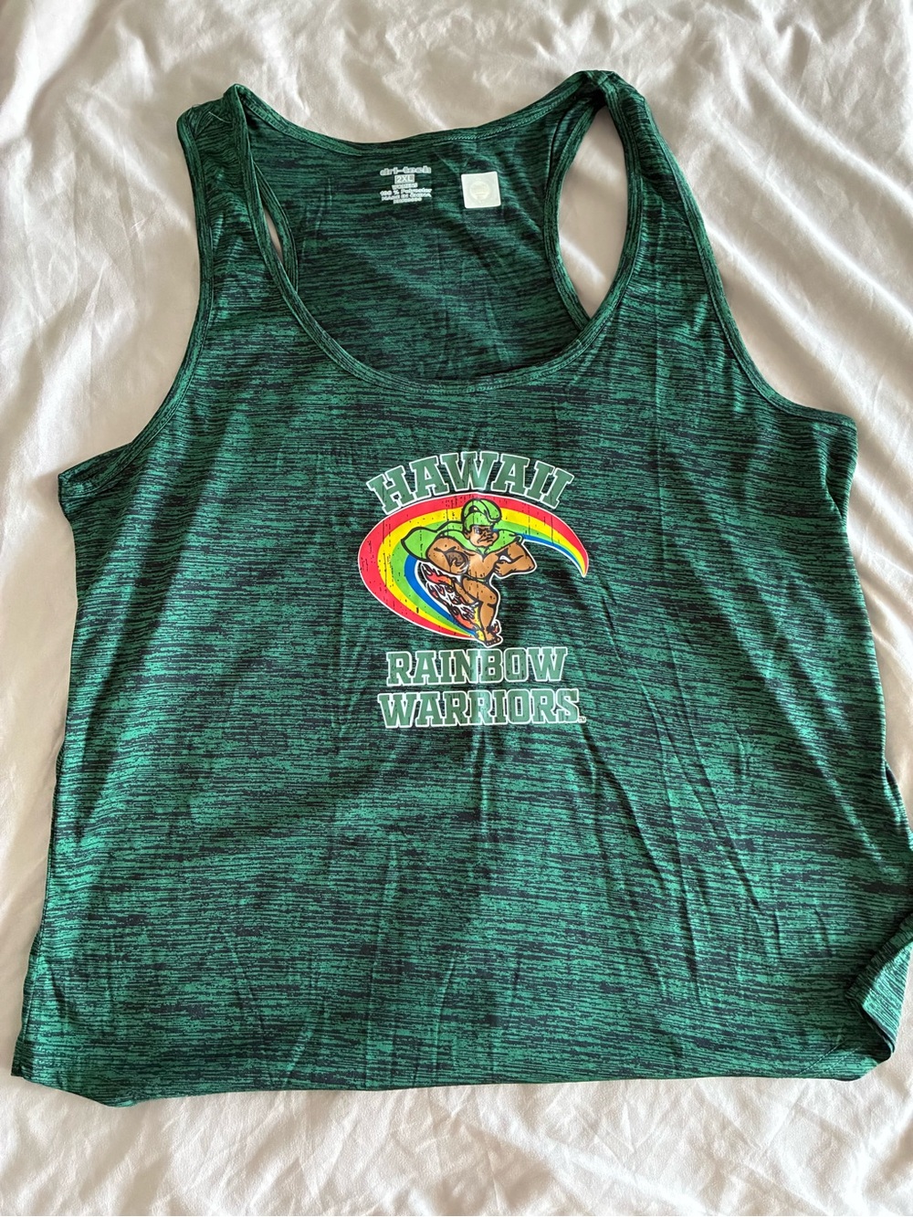 NWOT Green Hawaii Rainbow Warriors Graphic Tank